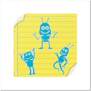 Notebook robot sketches Posters and Art